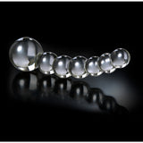 Dildo de Sticla Icicles No. 66 - Transparent, 12 cm - design din sticla lucrata manual cu design de bule - ideal pentru jocuri termice, poate fi racit sau incalzit