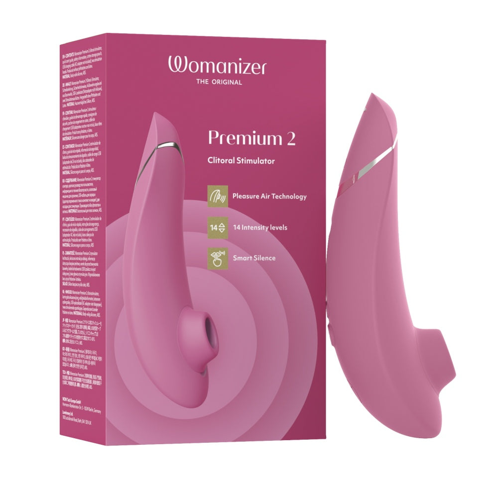 Vibrator Clitoridian Womanizer Premium 2 Roz - Tehnologie Inovatoare Pleasure Air, 14 Functii Intensitate - Autopilot 2.0 pentru o experienta imprevizibila - Smart Silence - Reincarcabil, Rezistent la apa IPX7